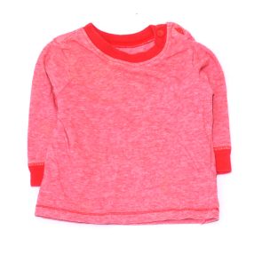 Piros, csíkos hosszú ujjú póló (56-62)