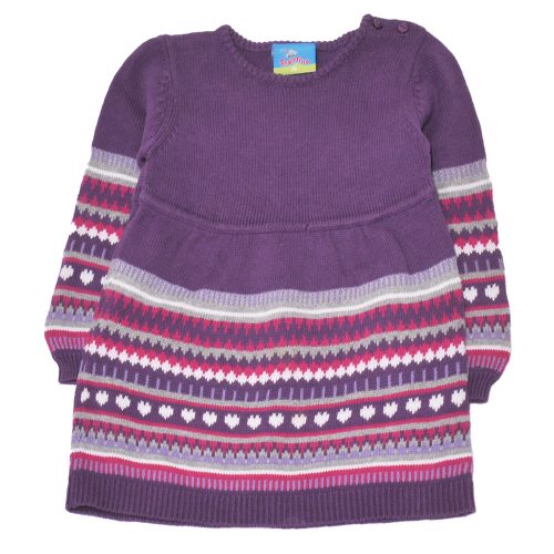 Lila, mintás kötött ruha (86)