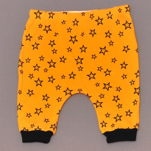Sárga, csillagos szabadidő nadrág (62-68)