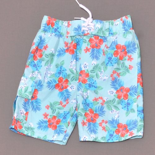 Türkiz, virágos úszónadrág (74-80)