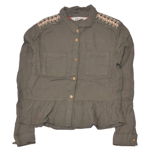 H&M - Terepzöld hosszú ujjú blúz (152)