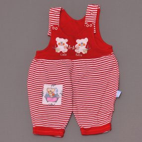 Piros, Fehér csíkos kantáros nadrág (62-68*)