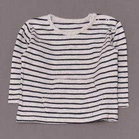 George - Szürke-kék csíkos hosszú ujjú póló (56-62)