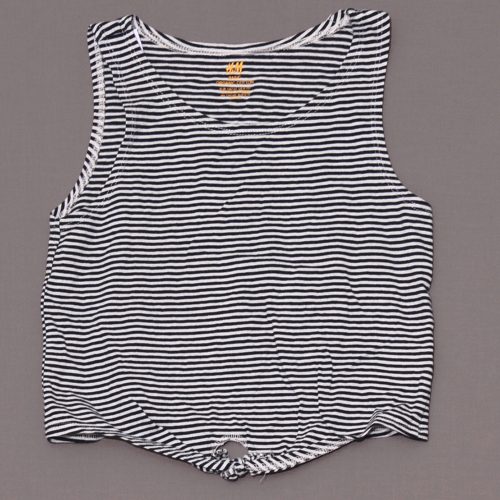H&M - Kék, Fehér csíkos megkötős felső (134-140)