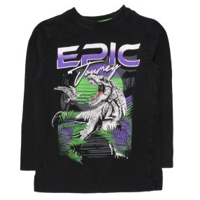 Fekete, dinós hosszú ujjú póló (110-116*)