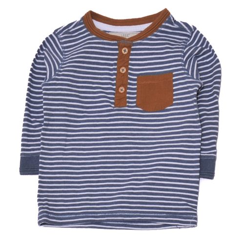 H&M - Kék-fehér csíkos hosszú ujjú póló (80)