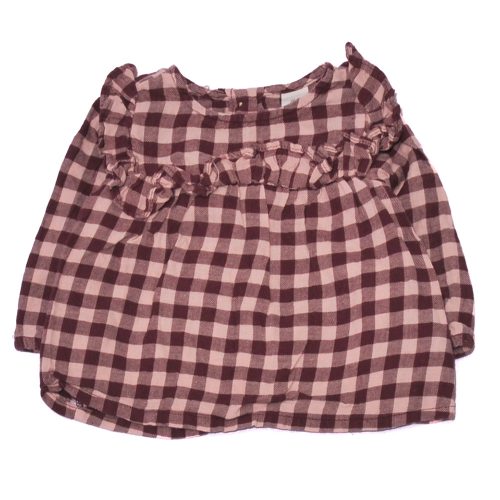 H&M - Rózsaszín kockás hosszú ujjú felső (68)