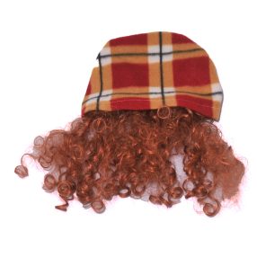   Barna, Piros Barna paróka, sapkával, jelmezkiegészítő (52 cm*)