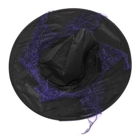 Fekete, Lila Boszorkány kalap, jelmezkiegészítő (54 cm*)