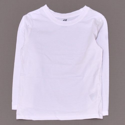 H&M - Fehér hosszú ujjú póló (110-116)