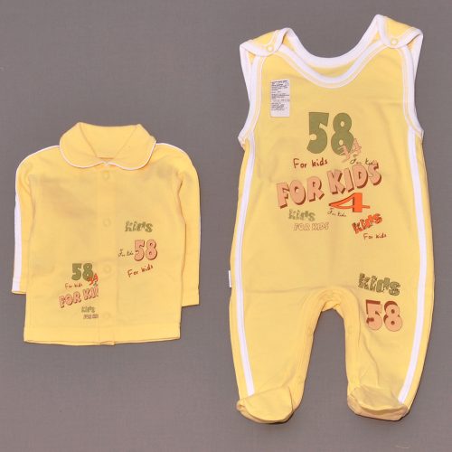 Sárga, feliratos ruha szett (68) - ÚJ