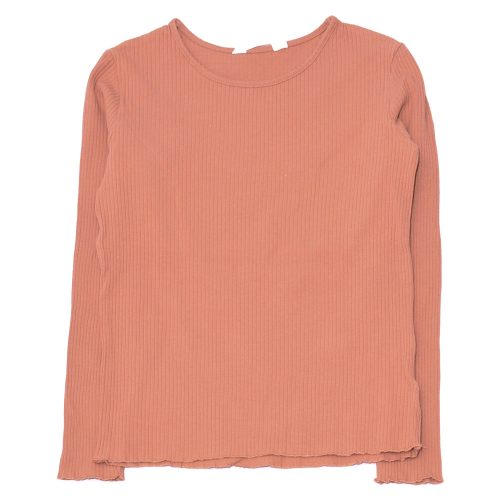 H&M - Barna, bordás hosszú ujjú póló (140)