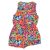Kék, színes virágos ujjatlan overál, jumpsuit (122)