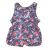 Kék, virágmintás kantáros rövidnadrág/jumpsuit (56-62*)