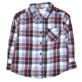 Kék, Bordó kockás hosszú ujjú ing (92-98)