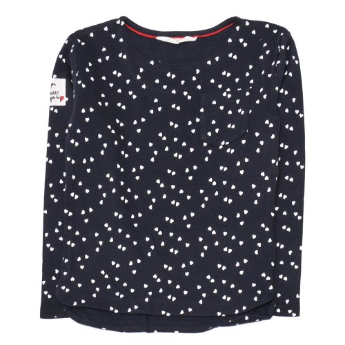 H&M - Sötétkék, szivecskés hosszú ujjú felső (122-128)