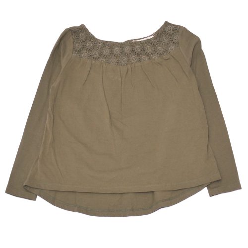 H&M - Zöld, csipkés hosszú ujjú felső (110-116)