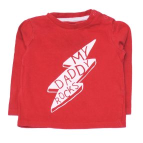 Piros, Daddy Rocks hosszú ujjú póló (68-74)