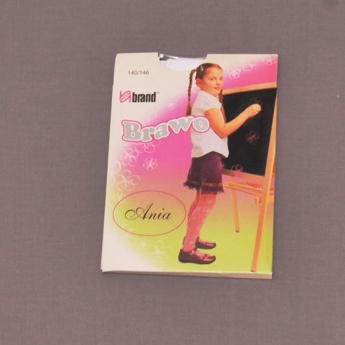 Fehér, ezüst szívecskés nylon harisnya (140-146) - ÚJ!
