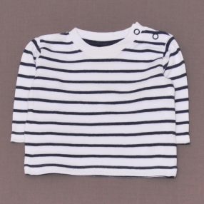 George - Fehér, Kék csíkos hosszú ujjú póló (50-56)