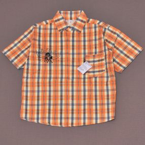 Narancssárga kockás rövid ujjú ing (122) - ÚJ!