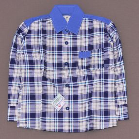Kék, Fehér kockás hosszú ujjú ing (98) - ÚJ!