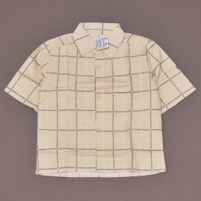 Drapp kockás rövid ujjú ing (122) - ÚJ!