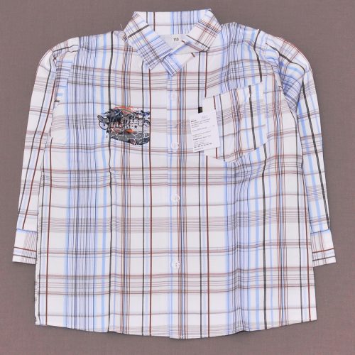 Fehér, Kék kockás, San Diego hosszú ujjú ing (110) - ÚJ!