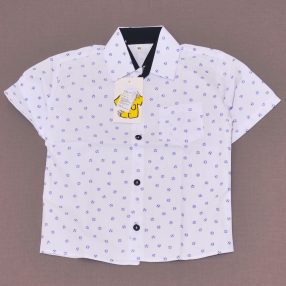 Fehér, focilabdás rövid ujjú ing (98) - ÚJ!