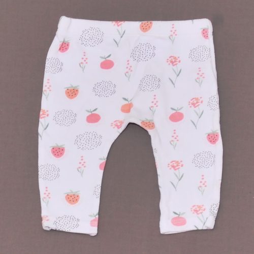 Fehér, epres leggings (56-62)