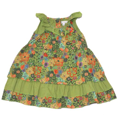 Marks&Spencer - Zöld, virágmintás ruha (80-86)