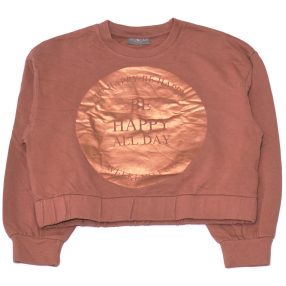 Barna, roségold crop pulóver (146-152)