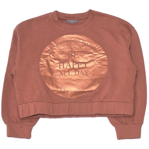 Barna, roségold crop pulóver (146-152)