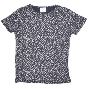 Zara - Kék, virágmintás bordás top (128)