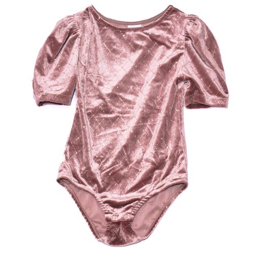 Zara - Rózsaszín, bársony, csillogós body (134)