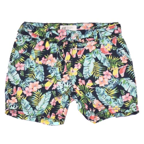 H&M - Kék, virágmintás rövidnadrág (122)