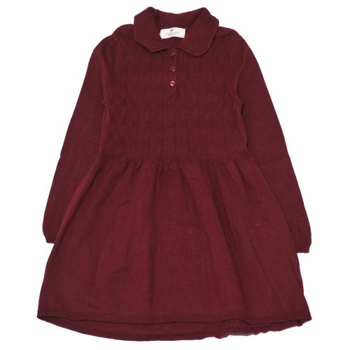 H&M - Bordó kötött ruha (134-140)