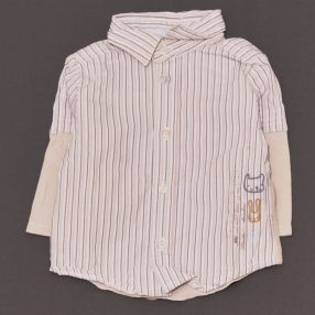 Drapp-fehér csíkos hosszú ujjú ing (68)