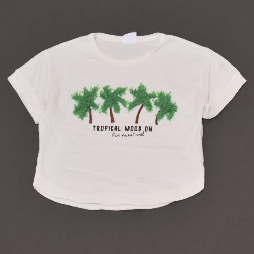 Zara - Fehér, pálmafás crop felső (122)