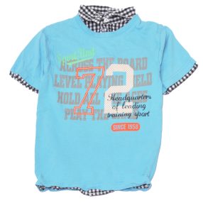 C&A - Türkiz, feliratos rövid ujjú felső (122)