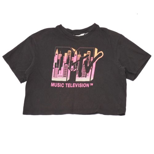 H&M - Barna, MTV crop felső (134-140)