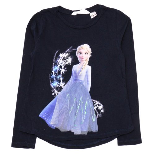 H&M, Disney - Sötétkék, Jégvarázs hosszú ujjú póló (122-128)