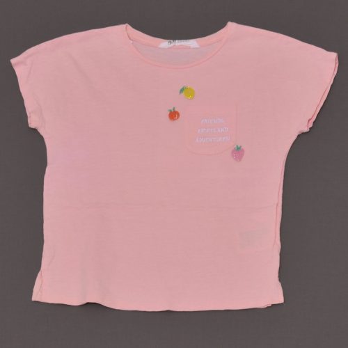 H&M - Rózsaszín, gyümis crop póló (122-128)