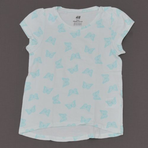H&M - Kék, pillangós póló (110-116)