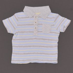 George - Kék, Szürke csíkos galléros póló (62-68)