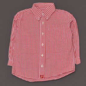 Piros, kockás hosszú ujjú ing (92)