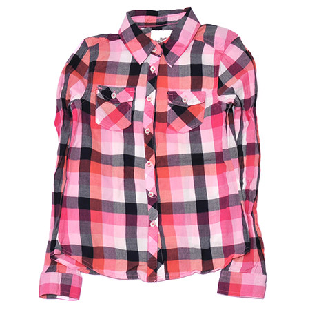 H&M - Rózsaszín kockás hosszú ujjú blúz (152)