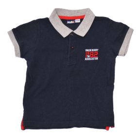 Sötétkék, szürke galléros póló (110-116)