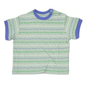 Cherokee - Kék, zöld, feliratos póló (56-62) - ÚJ