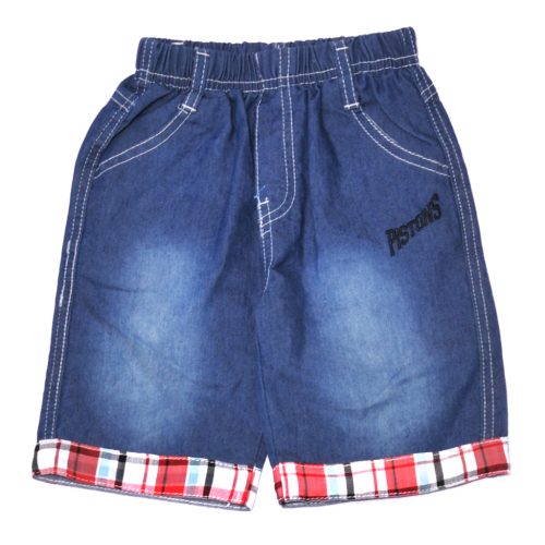 Kék, kockás farmer rövidnadrág (110)